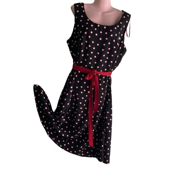 Studio I Dress Women's Size 20W Polka Dots Red White Blue Fit & Flare - Picture 1 of 7